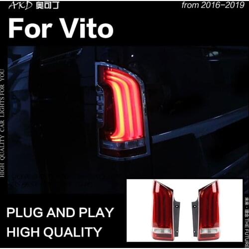 AKD Car Styling for Vito Tail Lights 2014-2018 New Vito LED Tail Lamp LED DRL Turn Dynamic Signal Brake Reverse auto Accessories