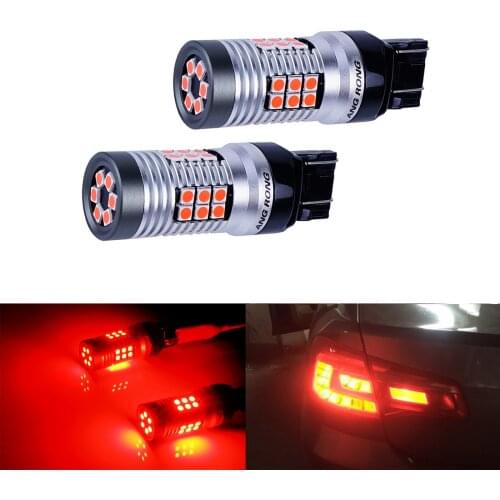 ANGRONG 7440 7443 W21W 30 SMD LED Sidelight Reverse Stop Brake Light Lamps Bulb Red 12V