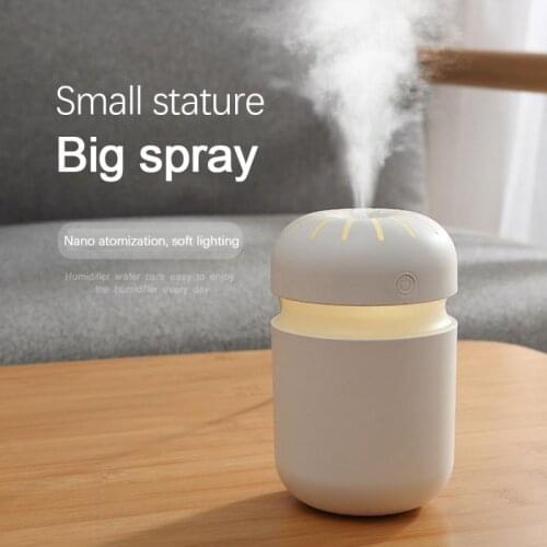 Car Humidifier LED Lamp Air Purifier Essential Oil Diffuser USB Mini 300ml Moisturizing Air Condition Room Mist Maker Home Quiet