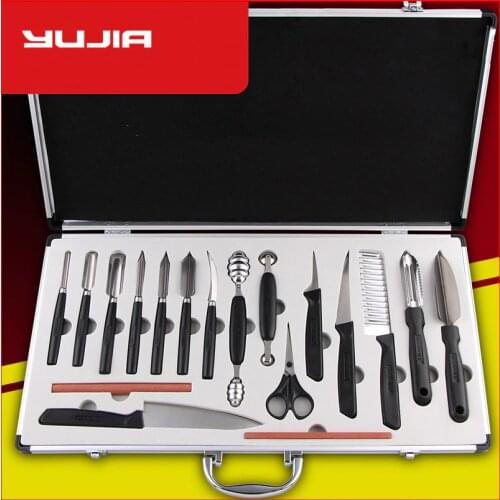 Free Shipping Kitchen Fruit Sculpture Knives18 PCS Set Chef Multifunctional Carving Knife Assorted Cold Dishes Carved Knives