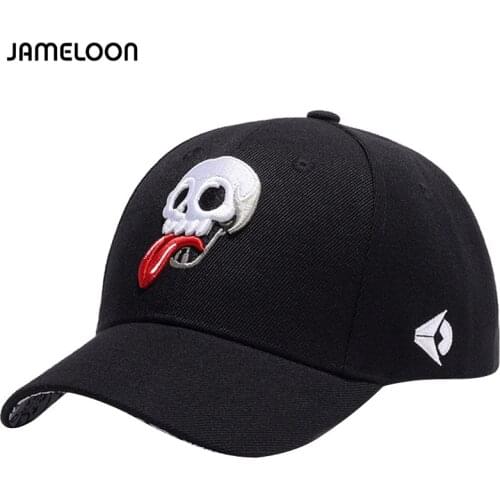 [JAMELOON] fashion Skull Embroidery black baseball cap army snapback Hat for men Cap women gorra casquette Wholesale