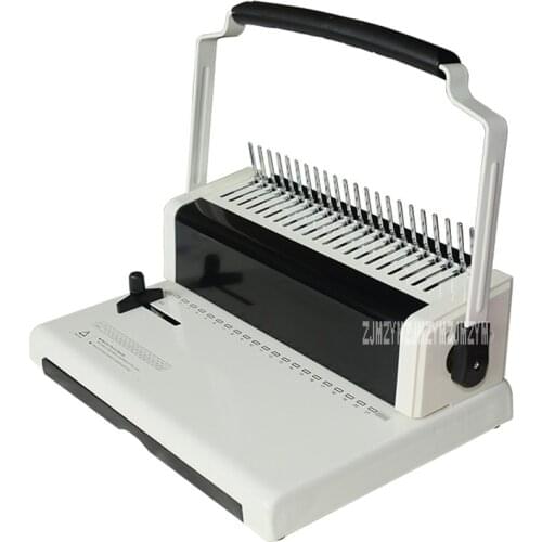 DC-2100 Comb-Type Rubber Ring Clamp Binding Machine A4 Paper Puncher 21-Hole File Punching Machine Adjustable Hole Distance