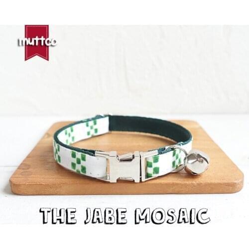 MUTTCO Retailing self-design personalized cat collars handmade collar THE JABE MOSAIC 2 sizes UCC095