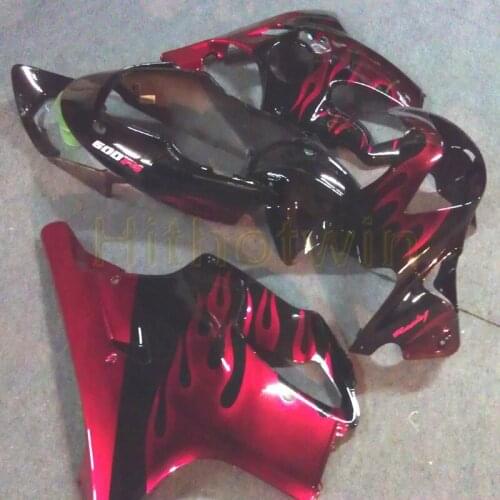 Custom motorcycle cowl for CBR600F4 1999-2000 CBR 600 F4 ABS Fairing body kit+Screws+Injection mold red flames
