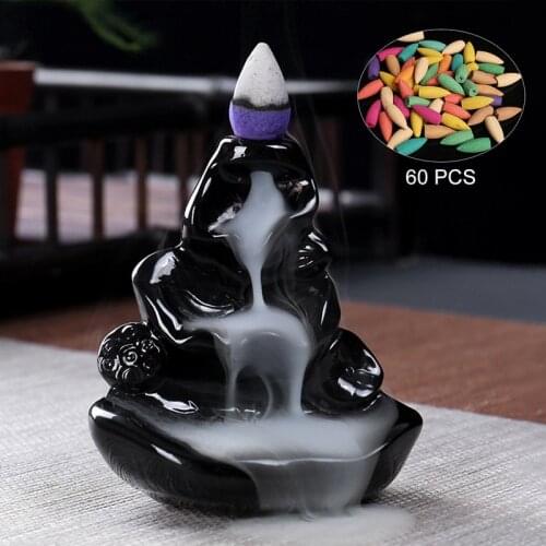 Ceramic Pottery Incense Holder Aromatherapy Backflow Incense Burner Temple Shrine Incense Waterfall Room fragrance Home Decor