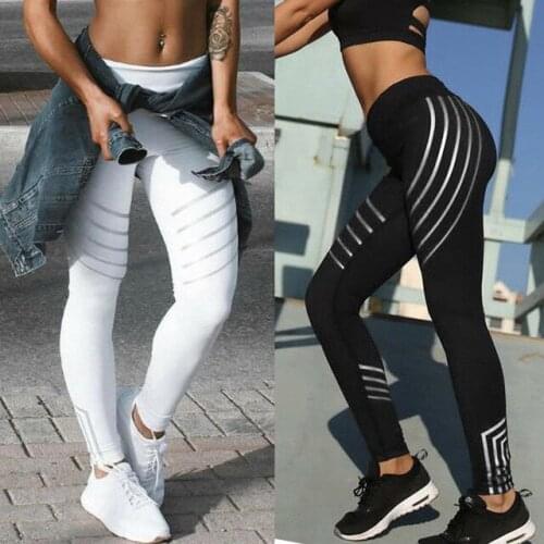 Laser Glow Noctilucent slim splice Leggings Fitness Sports Tight Leggings Yoga Pants Running Pants for Women