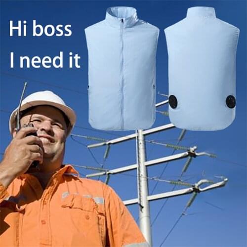 HENCHIRY Men And Women Summer Outdoor Power Workers' Cooling Coat Breathable Work Clothes Fishing Vest Air Conditioning Clothing