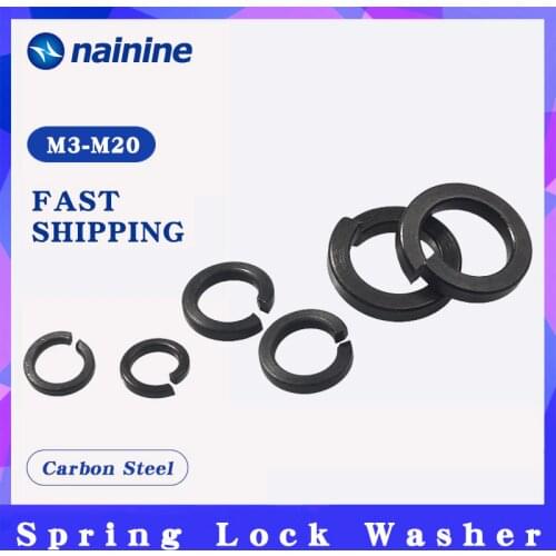 [M2-M39] Carbon Steel Shells Pad Black Spring Lock Washer Car Elastic Gasket DIN127 GB93