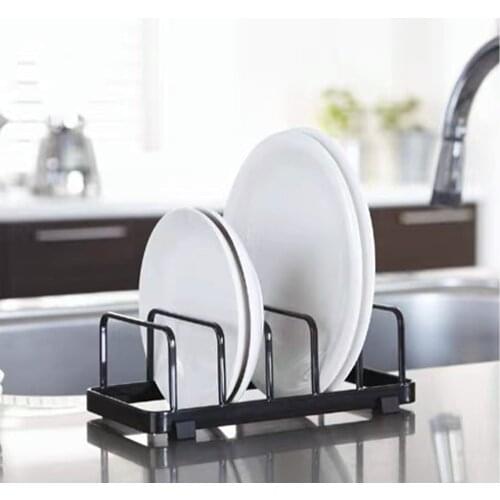 Metal Kitchen Organizer Pot Lid Storage Rack Shelf Countertop Punch-free Spoons Pad Bracket Home Kitchen Shelves