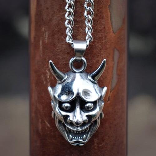 Fashion 316L Stainless Steel Anger Skull Pendant Necklace Men Women Silver Color Punk Biker Skeleton Skull Jewelry
