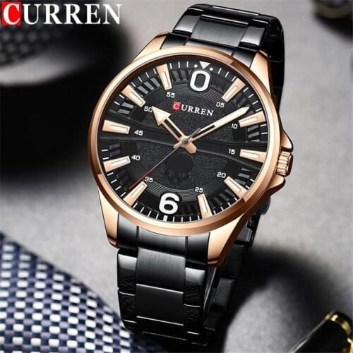 CURREN New Sport Men Watch Top Luxury Brand Military Waterproof Skull Male Clock Stainless Steel Quartz Man Wristwatch Gift 8389