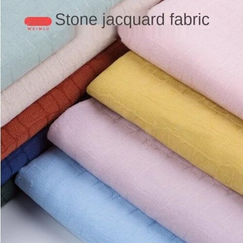 Pure Cotton Fabric 100% Kids Plaid Jacquard Light and Breathable Dress Shirt for Sewing DIY Fabrics Brocade Black White Pink