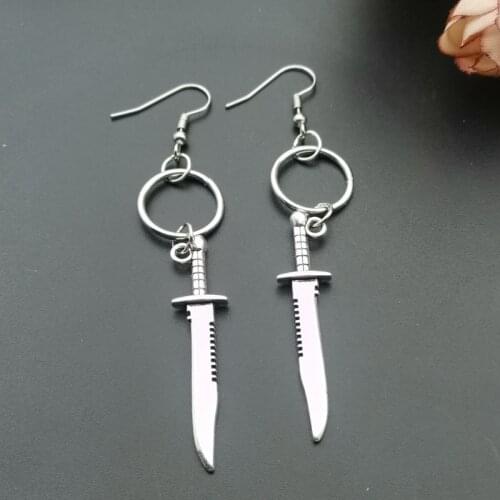 New Knife Earrings Nerve Dagger Fantasy Tarot Card Mysterious Halloween Witch Gift Fashionable Female Gothic