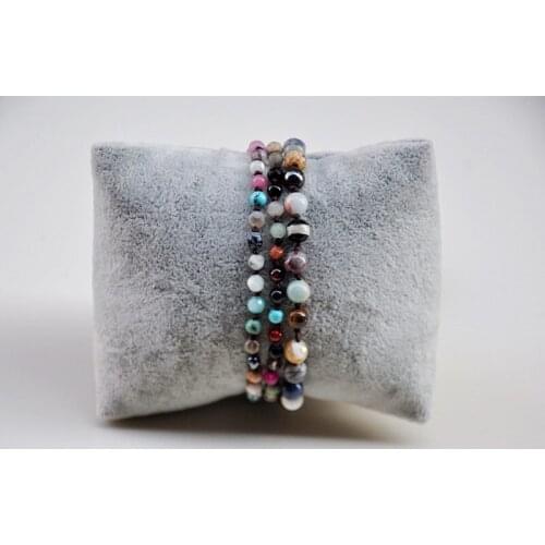New style mix size natural stone layer bracelet for woman cuff bracelet