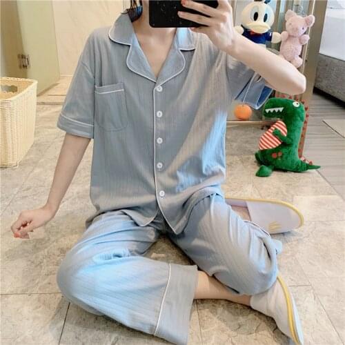 Fresh Candy Color Students Pajamas Set New Spring Summer Home Clothes Sweet Short Sleeve Pyjamas Women Large Size Pijamas