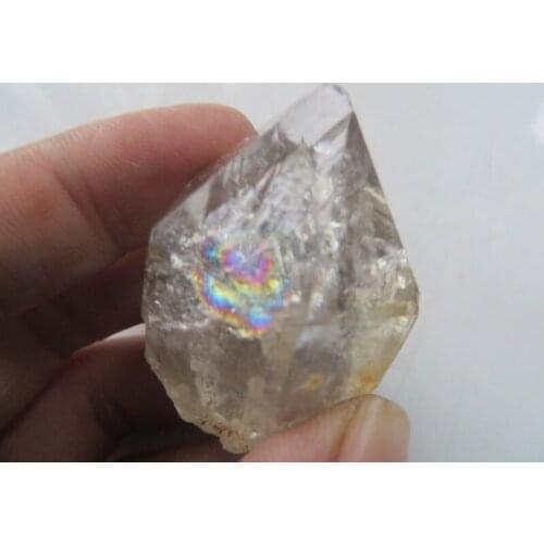 AA Natural Clear Quartz Crystal Herkimer Diamond With Great Rainbows 44.8g