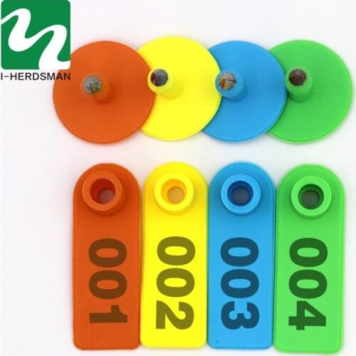 100pcs Animal Supplies 1-500 Sheep Ear Tag Laser Type Copper Head Earrings Farm Animal Livestock Supplies Free Shipping