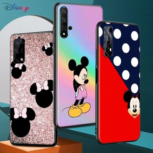 Silicone Black Cover Cute Mickey Mouse For Realme 7 7i 6S 6i 6 5S 5i 5 3 3i 2 XT Narzo 20 10 Pro Black Phone Case