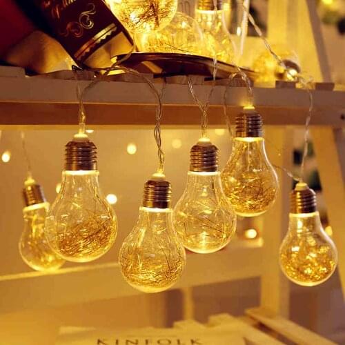 LED Garland String Fairy Lights 4M 20 Vintage Bulbs Festoon Party Lights for Home Events Garden Party Xmas Wedding Decoration