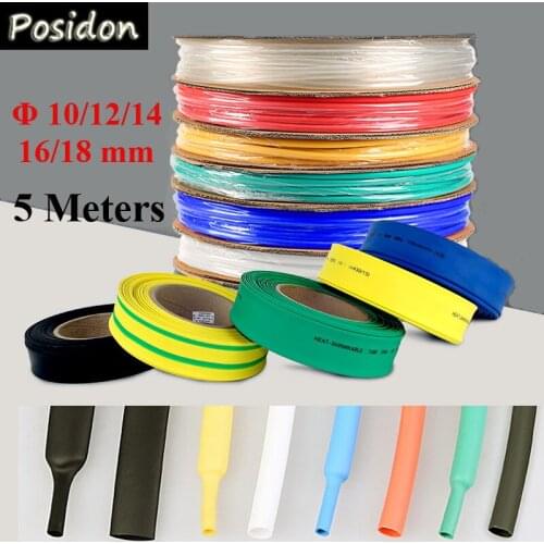 Posidon 5M/Roll 10/12/14/16/18mm Heat Shrinkable Tube Assist Hooks Plastic Heat shrink Tube Assistant Hooks Thermal-plastic Tube