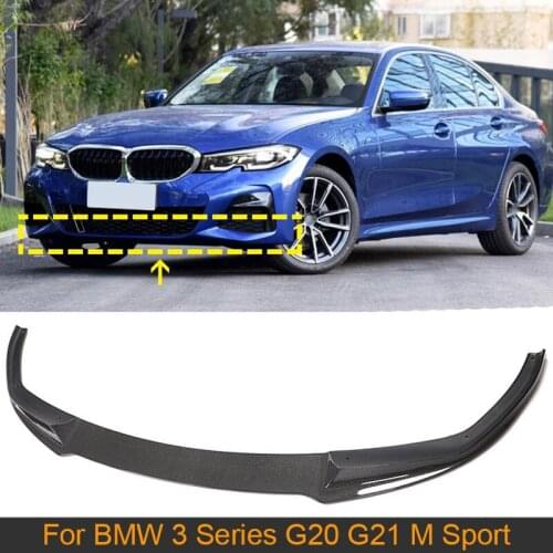 Carbon Fiber Front Bumper Lip Chin for BMW 3 Series G20 G21 M Sport 2018-2020 Front Bumper Lip Splitters Spoiler Guard Protector