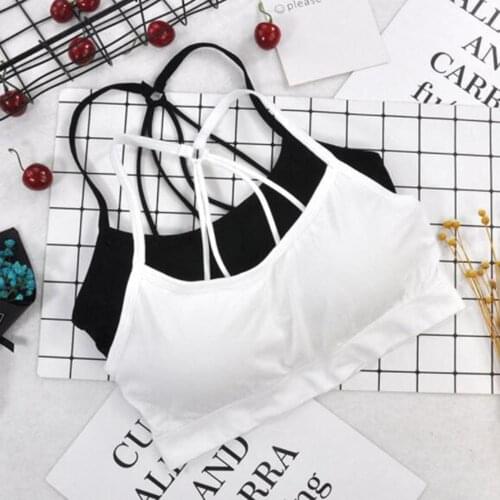 Women Yoga Padded Sport Bra Underwear Shockproof Workout Bras Athletic Fitness Running Vest Tops Gym Push Up Strappy Sports Top