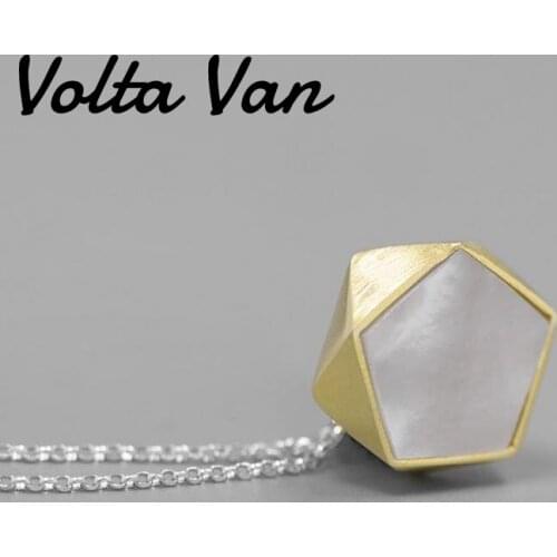 Volta Van Shell Pendant Necklaces 925 Sterling Silver 2021 New Elegant Jewelry Geometric Trendy Nature Concise Women Necklace