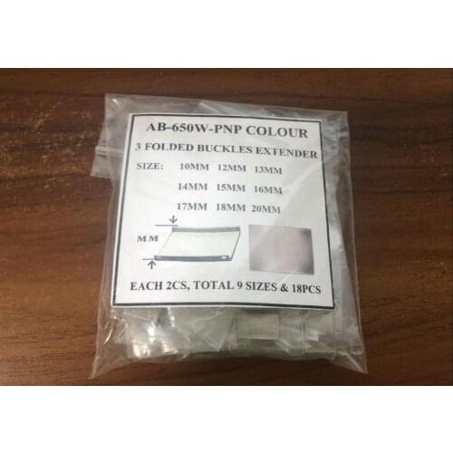 18PCs Watch Strap Bracelet 3 Folded Extender Gold/Silver Extend Straps Bands Clasp Extension Link for Watch Repair