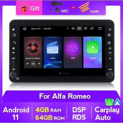 1DIN PX5 Android 11 car Audio Navigation Multimedia radio tape CarPlay AUTO RDS DSP For Alfa Romeo 159 Brera Spider Sportwagon
