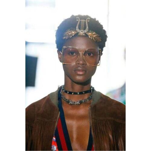 2021 Fashionable Oversized Square Semi Rimless women shades luxury Sunglasses