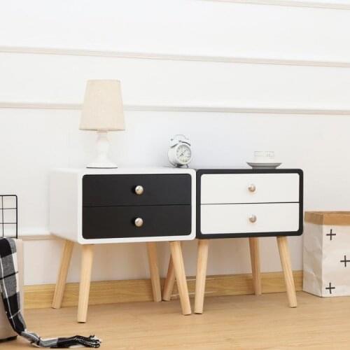 42*32*50cm 2 Drawer Nordic Wood Nightstands Dresser Bedside End Table Bedroom Storage Table Bedroom Furniture HWC