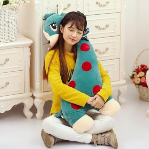 50CM Soft sika deer cute creative plush toys beautiful pastoral fabric bow cute pillow plush spots fawn girls gift Dropshipping