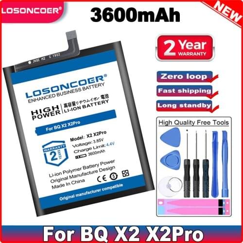 LOSONCOER 3600mAh Battery For BQ X2 X2pro Mobile Phone Battery