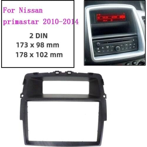 2Din Car Radio Fascia For NISSAN Primastar Opel Vivaro Renault Trafic II facia frame panel dash mount kit Face Plate Trim