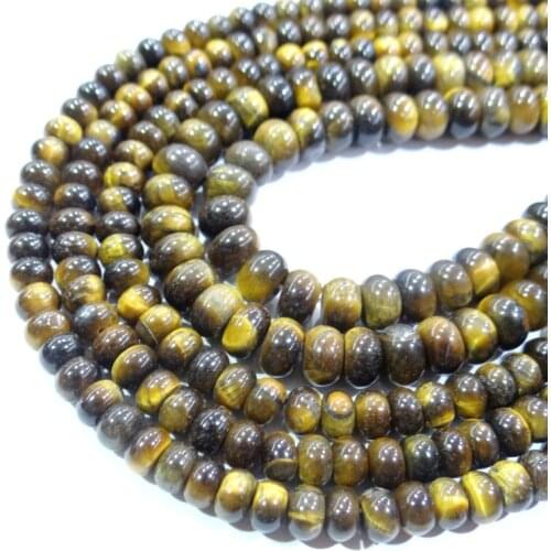 Wholesale Natural yellow tiger eye stone Rondelle Beads 4*6mm 5*8mm Spacer Beads For Jewelry Making Bracelet Accessories