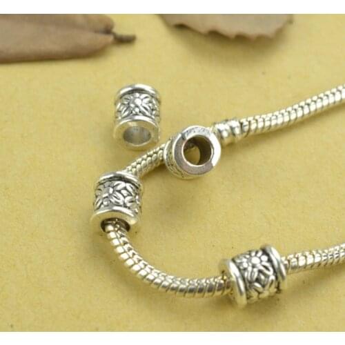 25 pcs round Alloy Bead DIY European flower big hole Beads Fits Charm Bracelets Necklaces Pendants making 18170