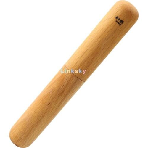 E+m Empty Pen Case, Made of Beech Wood Handcrafted, Light and Round Shape Easy To Grip,Tubular Pencil and Pen Storage Box