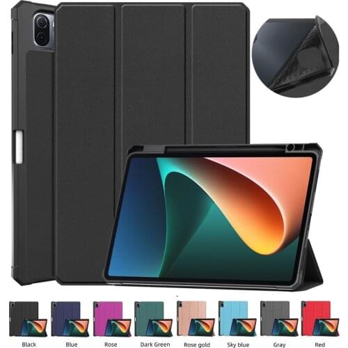For Xiaomi MiPad 5 Pro 2021 MiPad5 Case 11 inch With Pencil Holder Folding Stand Cover For Xiaomi Mi Pad5 Pro 5G Tablet Case