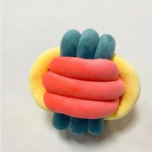 Knotted Plush Ball Design Round Throw Pillow Waist Back Cushions Home Sofa Bed Decoration Dolls Toys For Kids 18cm/30cm/25cm
