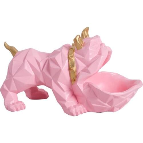 GEOMETRY BULLDOG SNACKS HOLDER PHONE TV REMOTE CONTROL KEY HOLDER HOME DECORATION STORAGE BOX CREATIVE GIFT R253
