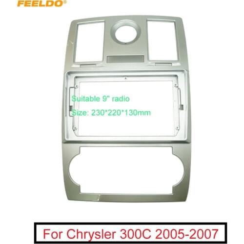 FEELDO Car Stereo 9 Inch Big Screen Fascia Frame Adapter For Chrysler 300C 2Din Dash Audio Fitting Panel Frame Kit