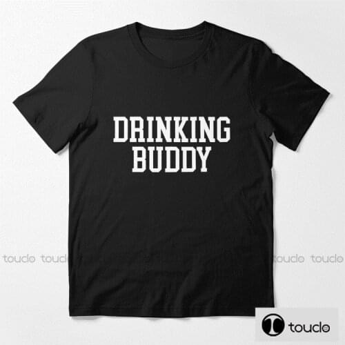 New Drinking Buddy Unisex Black Tshirt Men T Shirt Retro Graphic T Shirts 100% Cotton T-Shirt Man Woman Tees Tops