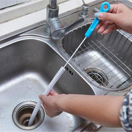 Sewer cleaning brush, household bendable sink bathtub toilet dredge tube snake brush tool creative fruit and vegetable tools 8