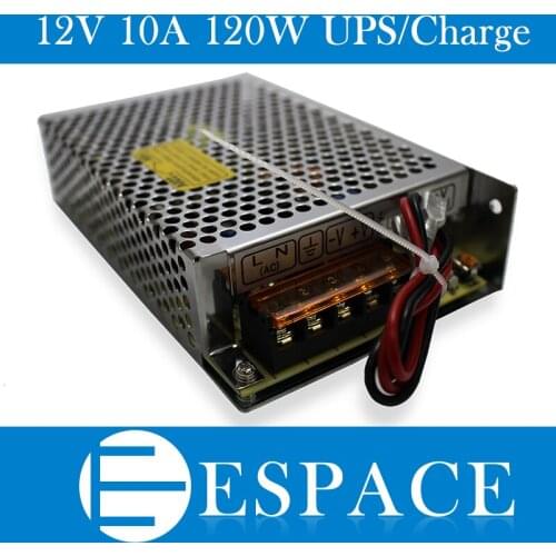 10pcs/lot 120W 12V universal AC UPS/Charge function monitor switching power supply input 110/220v battery charger output 13.8v