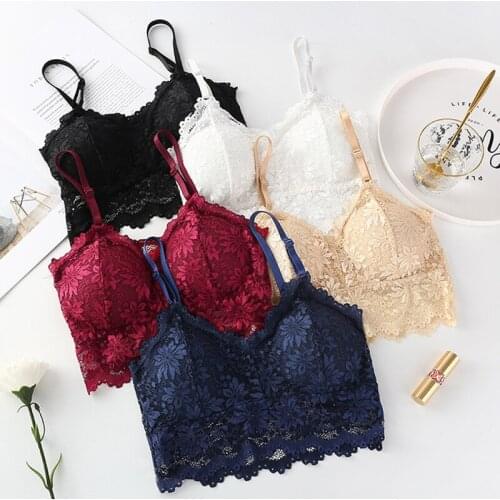 Lace Push Up Solid Bra Elastic Gathering Bralette Summer Anti-light Korean Style Wild Bra Tube Top Sexy Seamless Wire Free Bra
