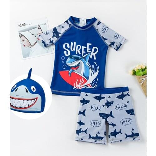 Bathing Suit Boy Shark Print Baby One Piece Swimsuit Swimwear Zipper Bathing 2020 New Child Beach Swimmingpool Clothes Beachwear