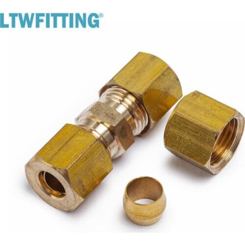 LTWFITTING Value Pack 1/4"OD Brass Compression Union,Sleeve Ferrule,Nut