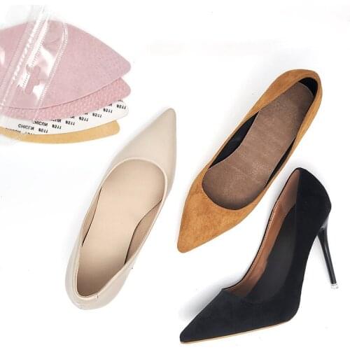 Pointed Leather Frosted Insoles Non-Slip Deodorant for Womens High Heels Sweat-Absorbent Pad