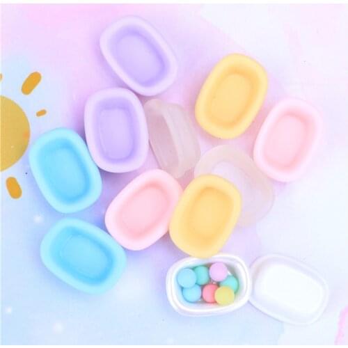 6pcs Dollhouse Miniature 1/12 Scale Candy Colors Mini Bathtub Pretend Play Doll House Furniture Decoration Accessories Toys
