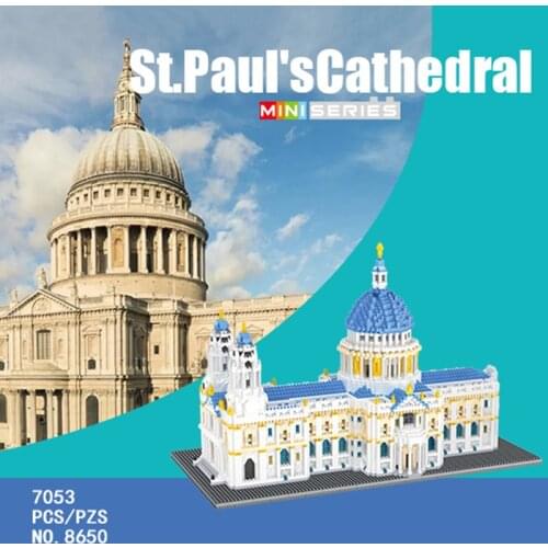7053PCS St. Pauls Cathedral Building Model Building Blocks City Street View Church DIY Castle Diamond Block Set Childrens Toys